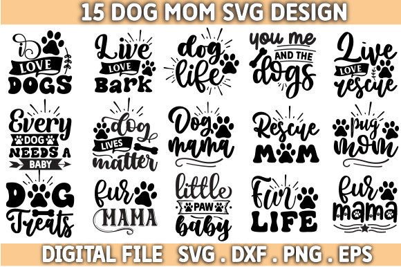 Dog Mom Svg Bundle, Graphics & Crafts