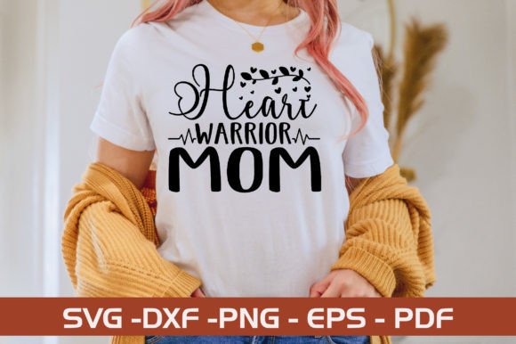 Heart Warrior Mom SVG Design: Graphics for Crafts and Content
